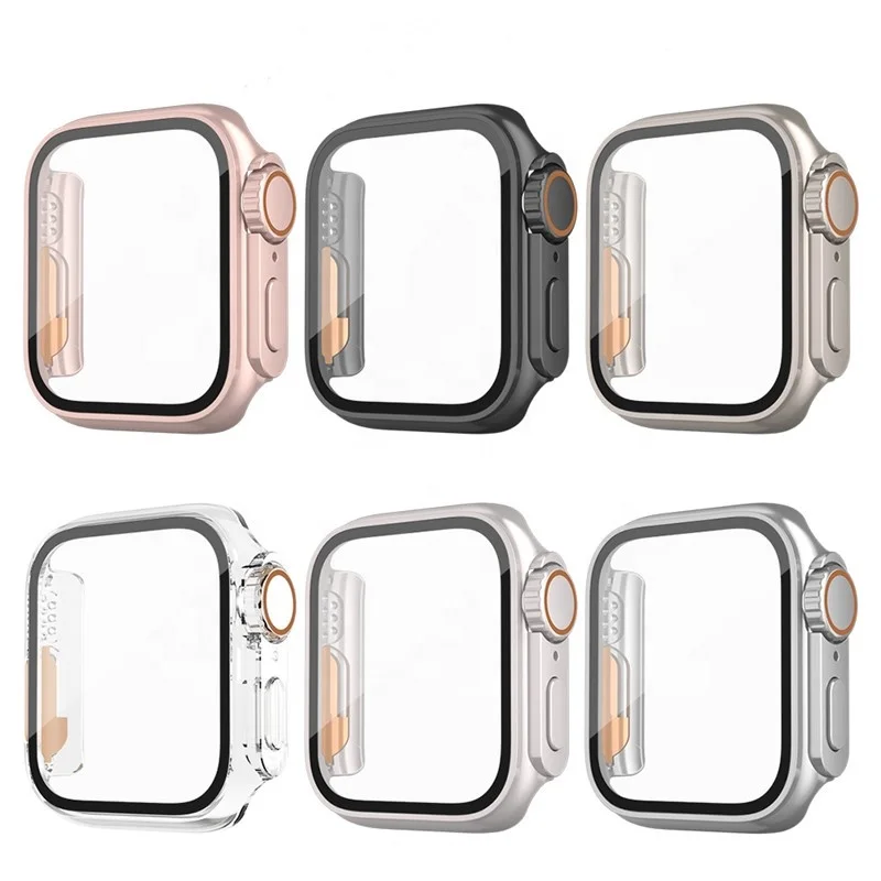 

Smart Watch Case PC Tempered Glass For Apple Watch Ultra 45mm 44mm 40mm 41mm Screen Protector Cove