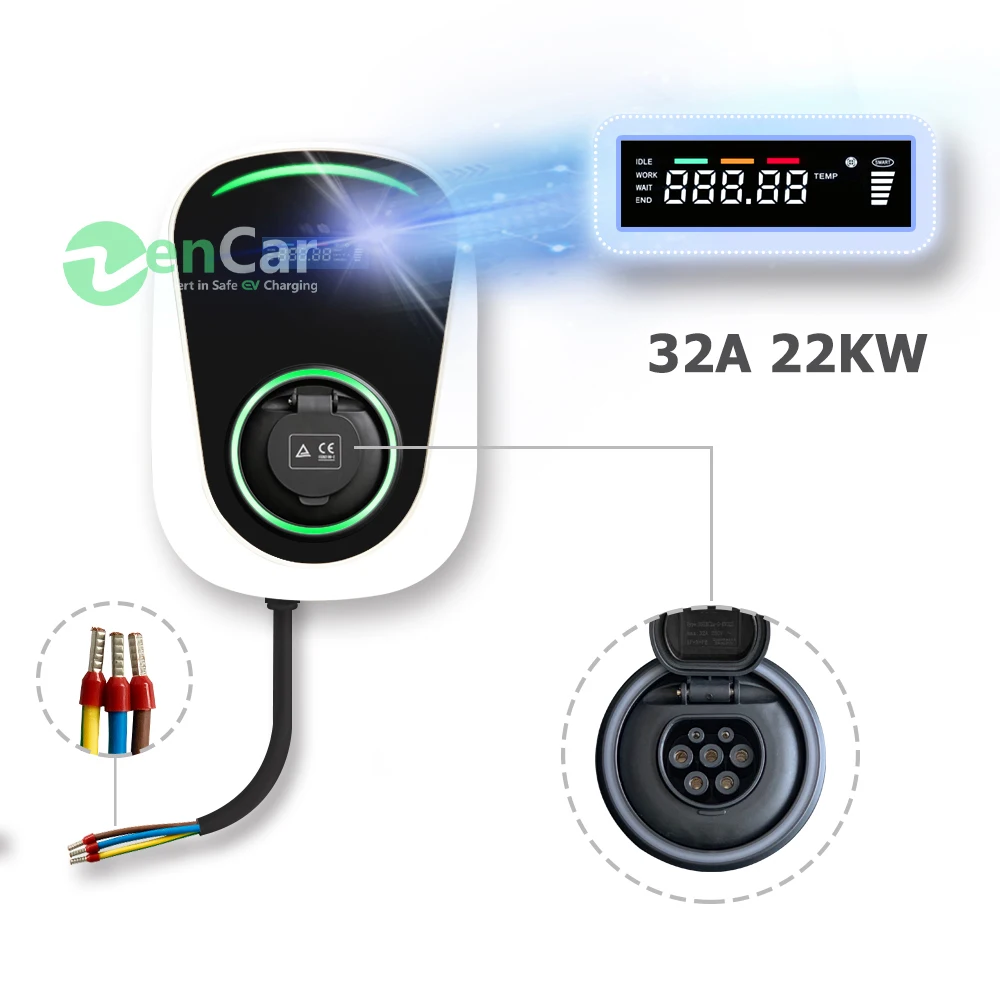 

TUV Duosida wallbox 32A 22kw 3 phase ev charging station for fast electric vehicle home charging