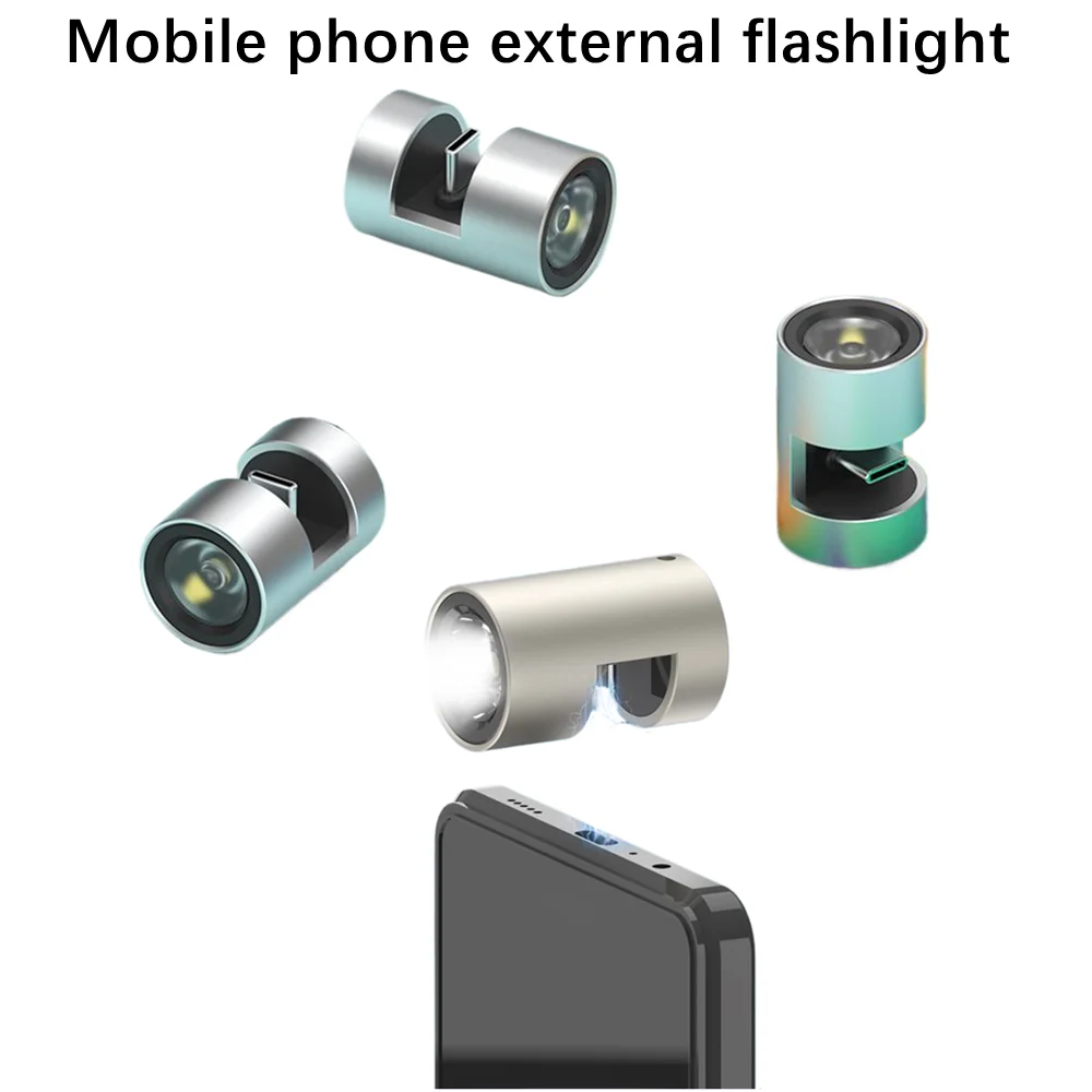 

Mobile Phone Type-C External Small Flashlight Keychain Light Strong Light Shooting Fill Light Linterna Led Lighting Lightweight
