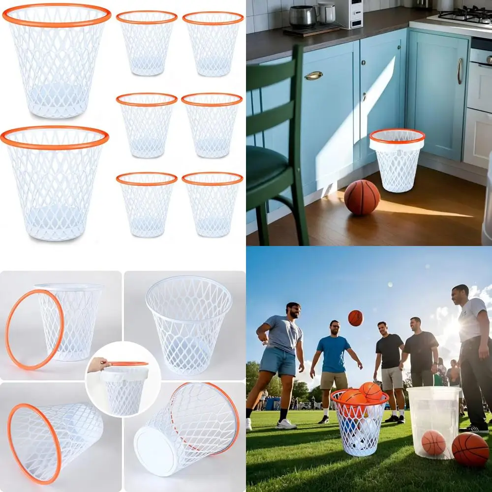 

Basketball-Themed 4.5 Gallon Plastic Trash Can - Waste Basket for Home, Office, Kitchen, Living Room, Perfect Gift
