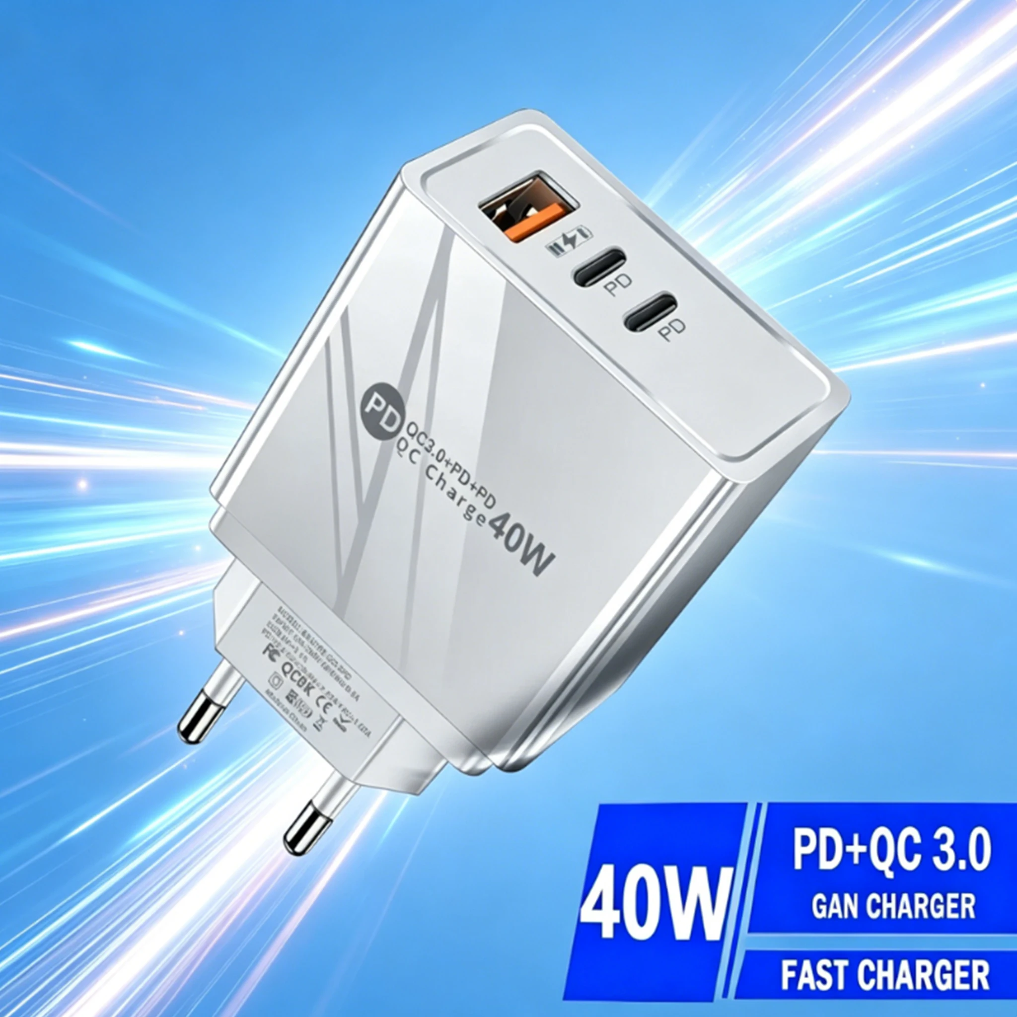 40W USB C Charger Fast Charging Type C Charger Wall Adapter For Iphone 14 15 Pro Max Xiaomi 14 Ultra Samsung Huawei Quick Charge