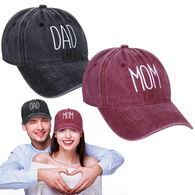 Show Your Love with a Special Father\'s/Mother\'s Day Gift: Mom/Dad Letter Print Baseball Cap