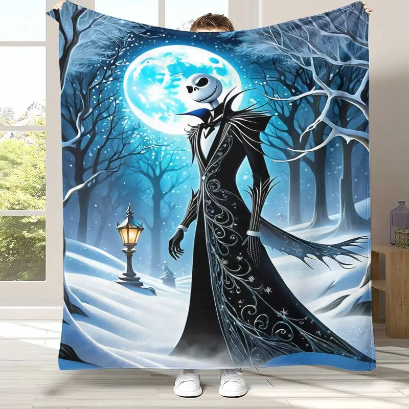 Cartoon N-Nightmare Before Christmas Jack Halloween Weiche Flanell-Decke, Gemütliche Decke für Bett, Sofa, Wohnzimmer, Heimdekoration – Detail 3