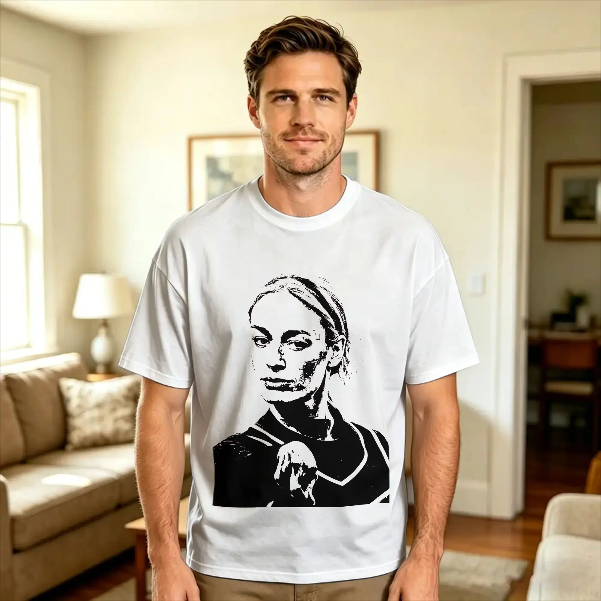 Sophie Cunningham Pointing T Shirt Summer  100% Cotton T-Shirts For Mens Design Tee Shirt Short Sleeves Streetwear Clothing
