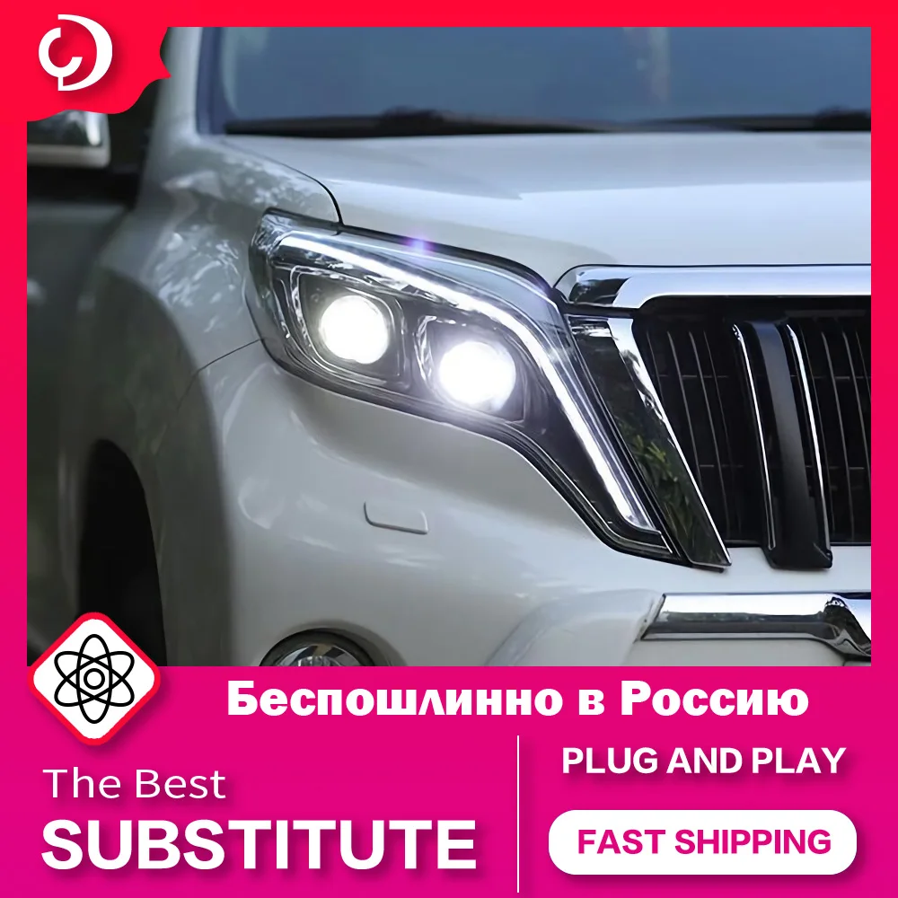 AKD Car Styling Headlights for Toyota Land Cruiser Prado 2014-2017 LED DRL Head Lamp Led Projector Automotive Accessories