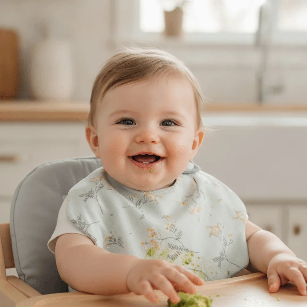 Cotton Gauze Feeding Bib 360-Degree Coverage Soft Texture Drool Bib Printed Design Floral Pattern Saliva Towel