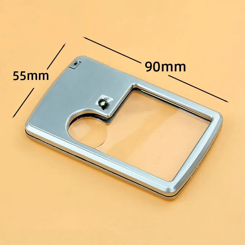 1 PC Card Magnifying Glass with Led Light Magnifying Glass 3 Times Or 6 Times Portable Reading for The Elderly