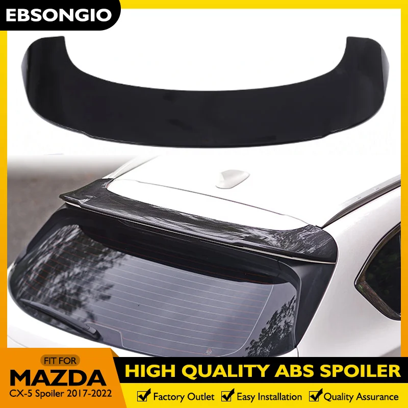 CX5 Glossy Black Spoiler for MAZDA CX5 CX-5 2017-2022 Year ABS Plastic Roof Wing Car Rear Trunk Window Accessories Auto Part