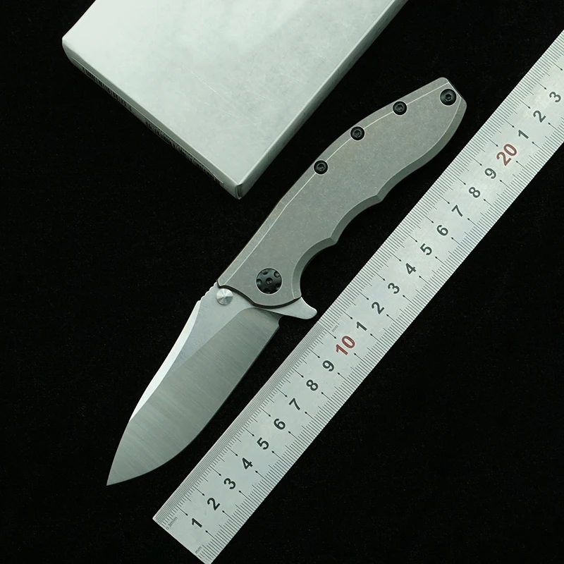 LEMIFSHE New 0562CF Carbon Fiber/Titanium Handle Mark 20CV Blade Folding Knife Outdoor Camping Hunting Kitchen Survival EDC Tool