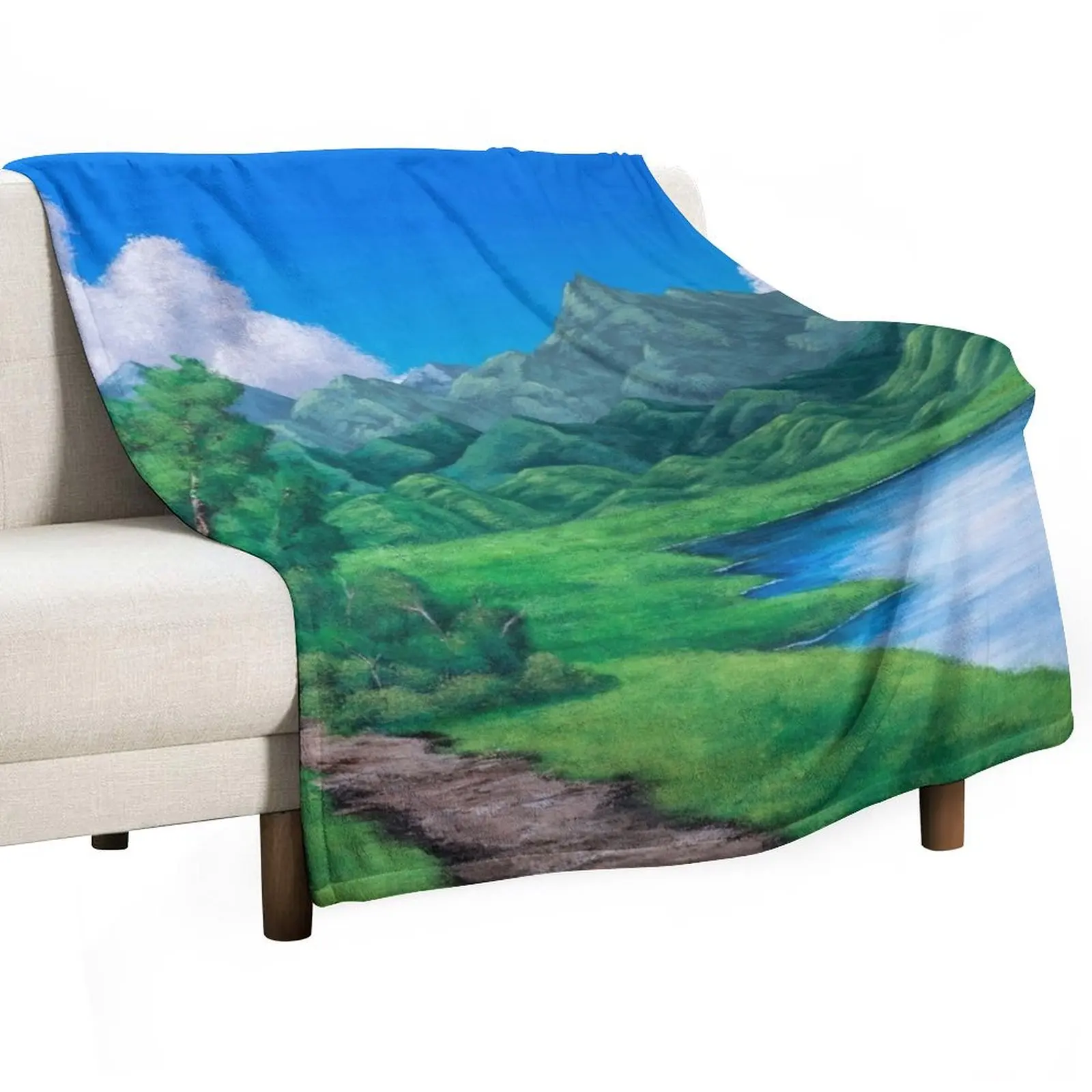 

Cabin by the Lake Throw Blanket for babies Beach Summer Beddings Plaid Blankets