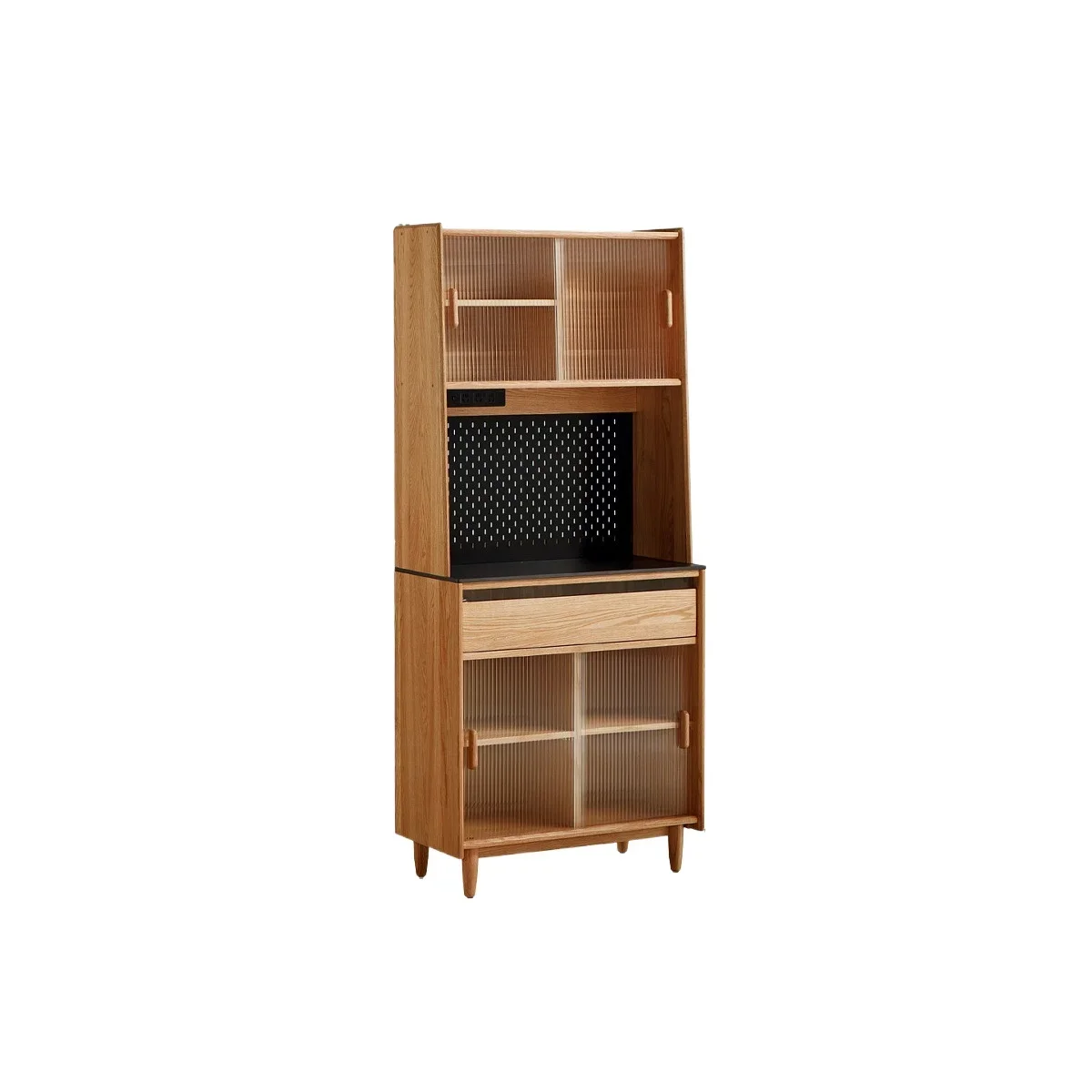 

Home oak solid wood dining side cabinet 2025 new locker integrated against the wall small apartment locker wood industry