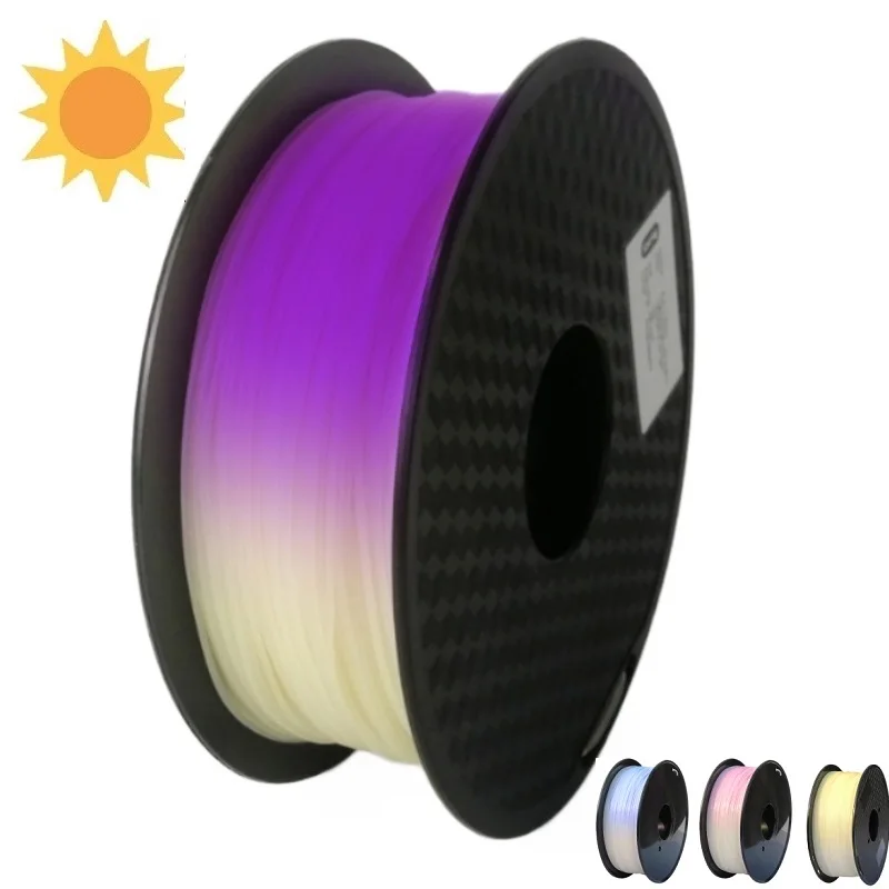 

3D Printer Filament Change Color With Sunlight PLA 1.75mm 1kg 3D Printing Material Sublimation Plastic Filamento Color Change