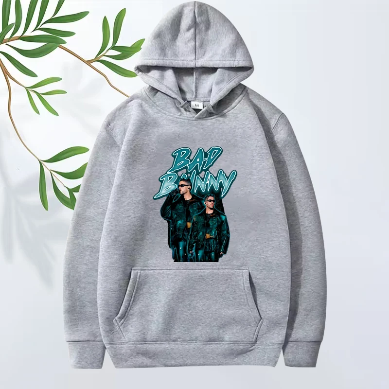 Vintage Bad Bunny Essential Graphics hoodie 2025 new men women fashion cool Long sleeve streetwear print oversized hoodie unisex