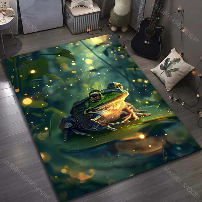 1PC Frog with twinkling starlight Carpet for Living Room Bedroom Sofa Home Decor Rus Non-slip Floor Mat Luxury Gift