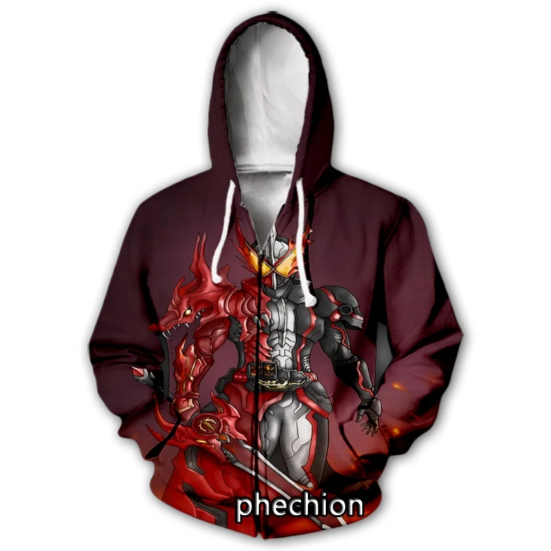 

phechion New Men/Women Anime Kamen Rider 3D Print Casual Zipper Hoodies Fashion Coat Hip Hop Clothing Tops Sports Zip Hooded B69