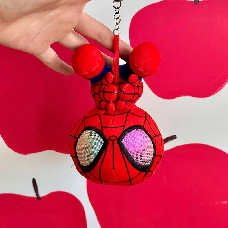 Llavero de Peluche de 12CM de la Serie Spider-Man, Figuras de Anime, Adornos para Mochilas, Regalo para Niños