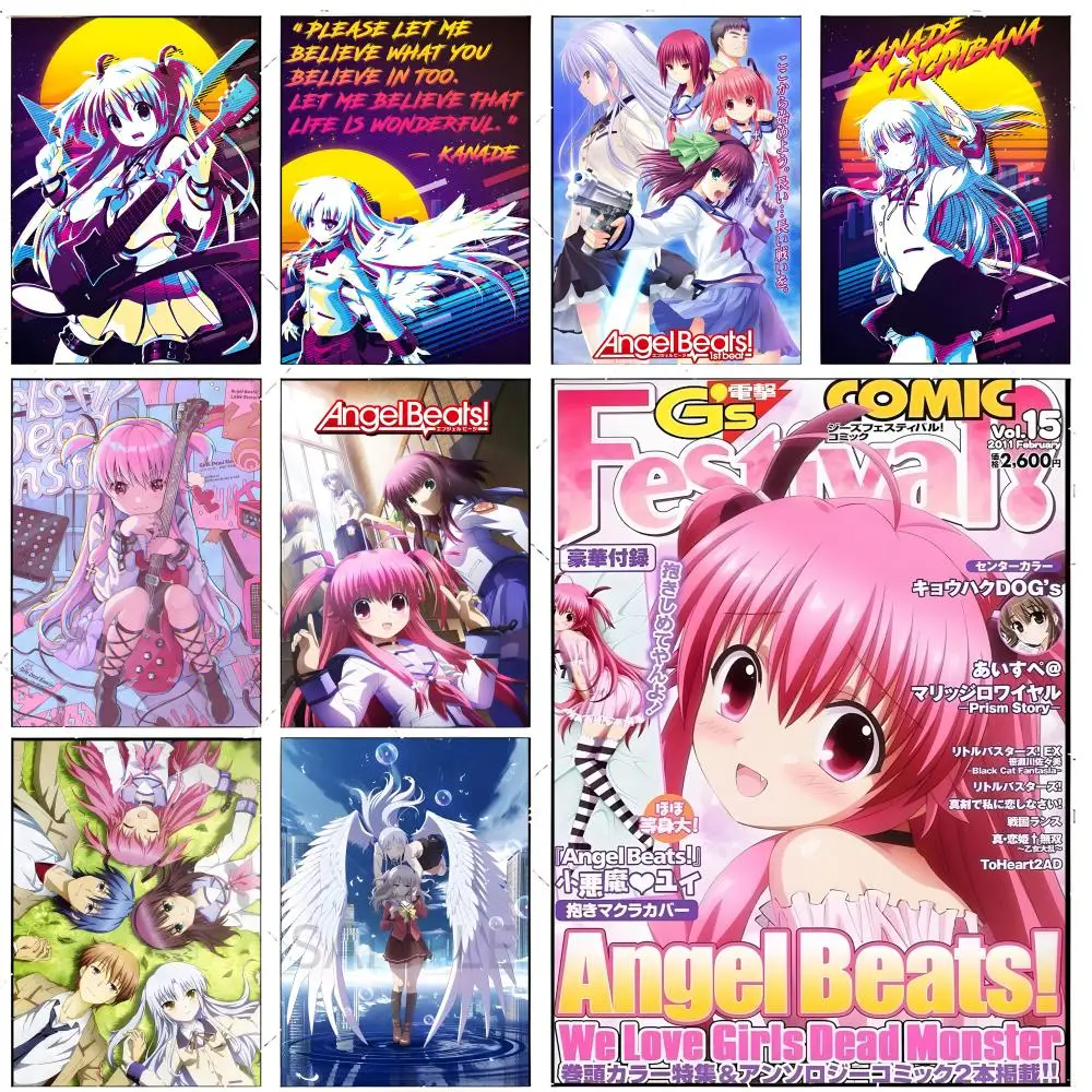 Anime Moving A-Angel Beats Poster Premium Decor Art & Gift for Household Lounge Home Ornaments