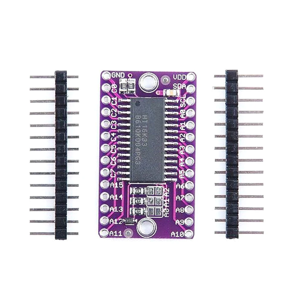 DC4.5-5.5V HT16K33 dot matrix LED digital tube control drive module development board purple/yellow