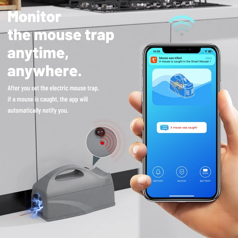 Tuya WiFi Smart Electric Mouse Traps Rat Killer Rodent Mice 6000V High Voltage Rodent Catching Catcher Work With Smartlife APP