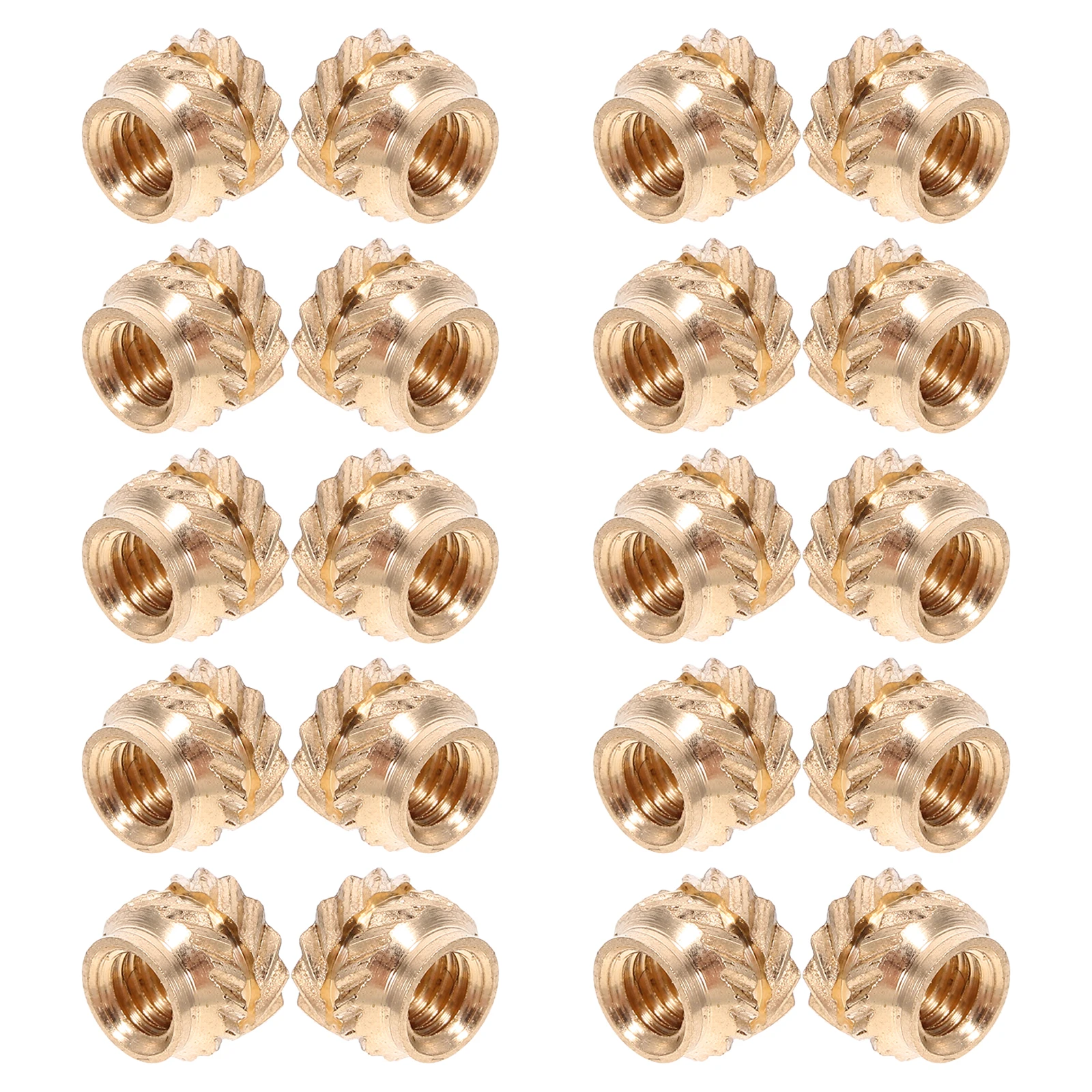 

120Pcs Heat Set Insert Copper Threaded Insert with Knurled Design for Wood and Plastic Projects Embedment Nut M3 Fasteners