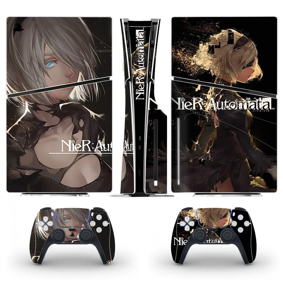 nier-automata-ps5-slim-disco-pele-adesivo-protetor-decalque-capa-para-console-controlador-vinil-novo