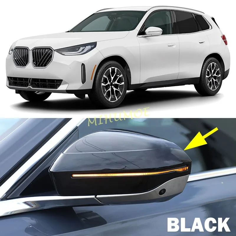 

2Pcs Car Rearview Side Mirror Cover Cap Trims Gloss Black For BMW X3 G45 530i 540i i5 740i 750i G60 G61