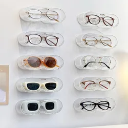 New Punch-free Glasses Storage Rack Wall Mounted Sun-glasses Display Holder Wardrobe Decoration Storage Box Sunglass Organizer