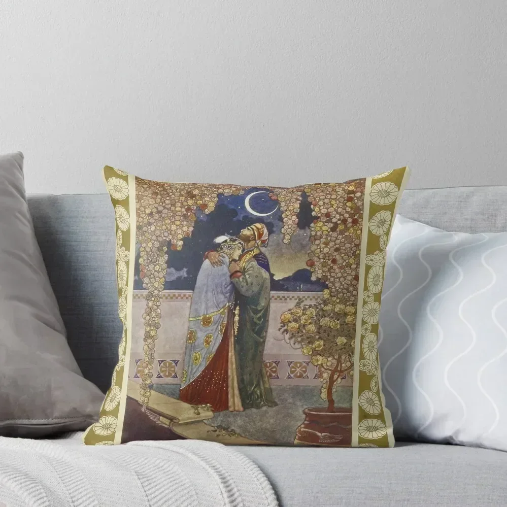 René Bull. Illustration from The Rubaiyat of Omar Khayyam. c. 1913 Throw Pillow anime girl Christmas Pillow Covers pillow