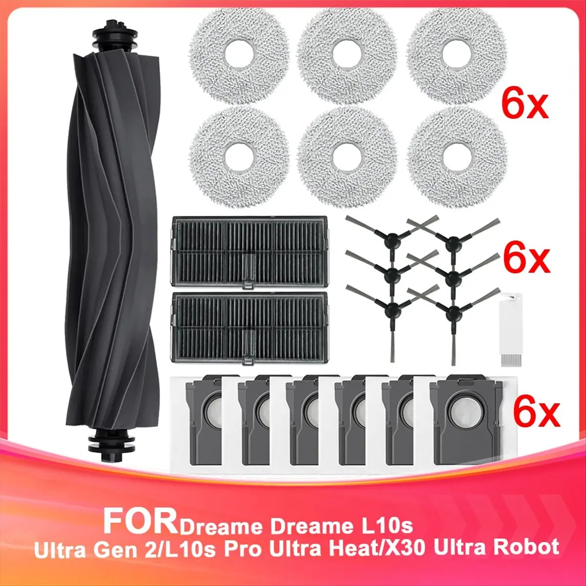 

Аксессуары для робота-пылесоса L10s Ultra Gen 2/L10s Pro Ultra Heat/X30 Ultra с основной щеткой, мешком для пыли, салфеткой [BWASCLIM]