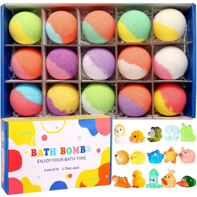 

Bath Tools 50g*15pcs Doll Bath Salt Balls Shower Slices Bath Bath Bombs Containing Gachapon Shells Cute Sets Drop Shipping