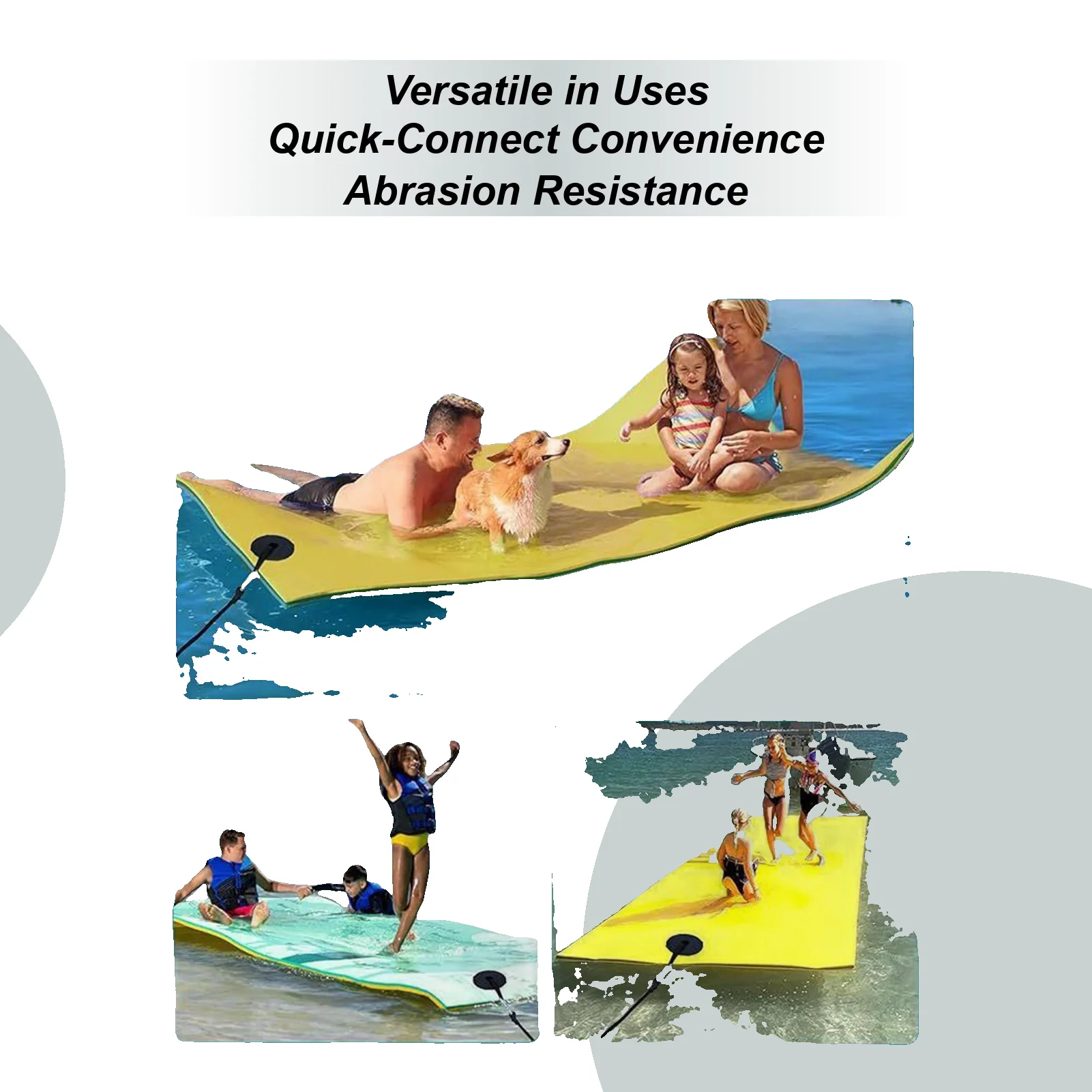 Floating Mat Tether Secure Mooring Prevent Drifting Away Rope Attachment Tie Down System Hanger For All Foam Water Pads Boats