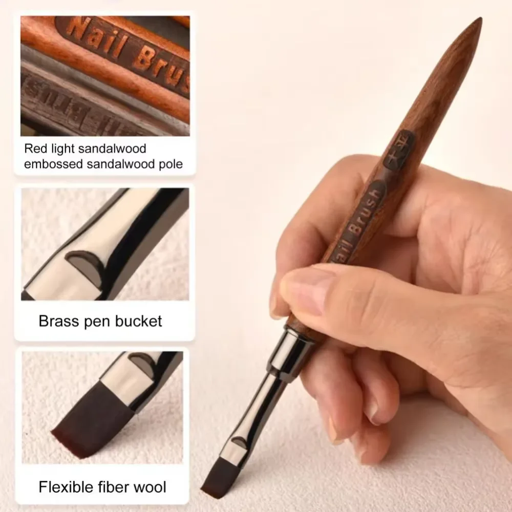 Neue Holz Nagel Pinsel Stift für Pulver Entfernt Maniküre Runde Holz Griff Gel Reinigung Werkzeuge mit Abdeckung Acryl Pinsel