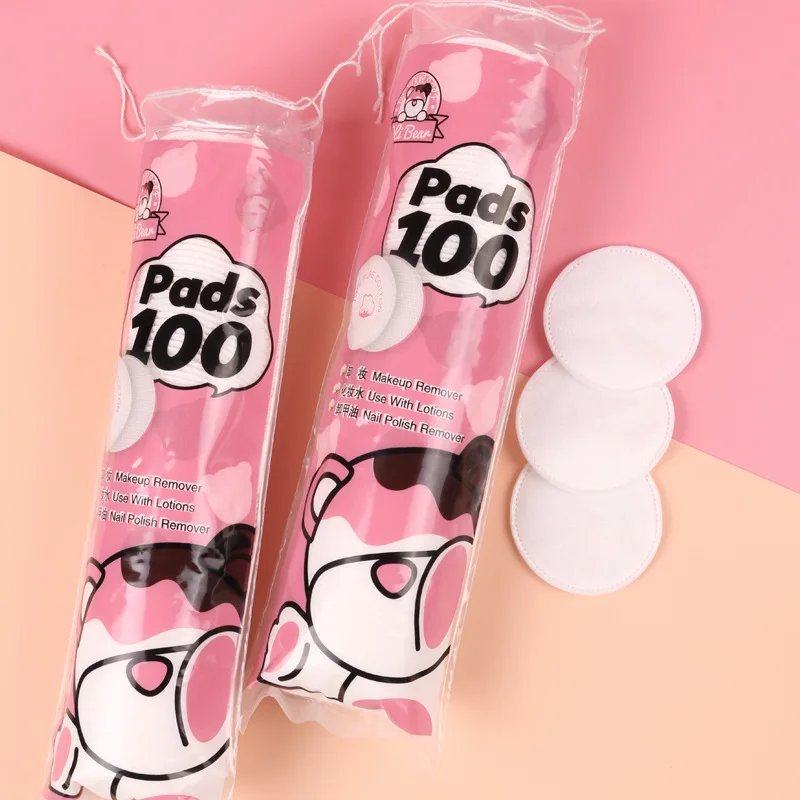 Zestaw 1/5/10 jednorazowy okrągły zmywacz do makijażu kanapkowy płatki kosmetyczne płatki kosmetyczne dwustronny podwójny miękka bawełniana działania niedrażniący