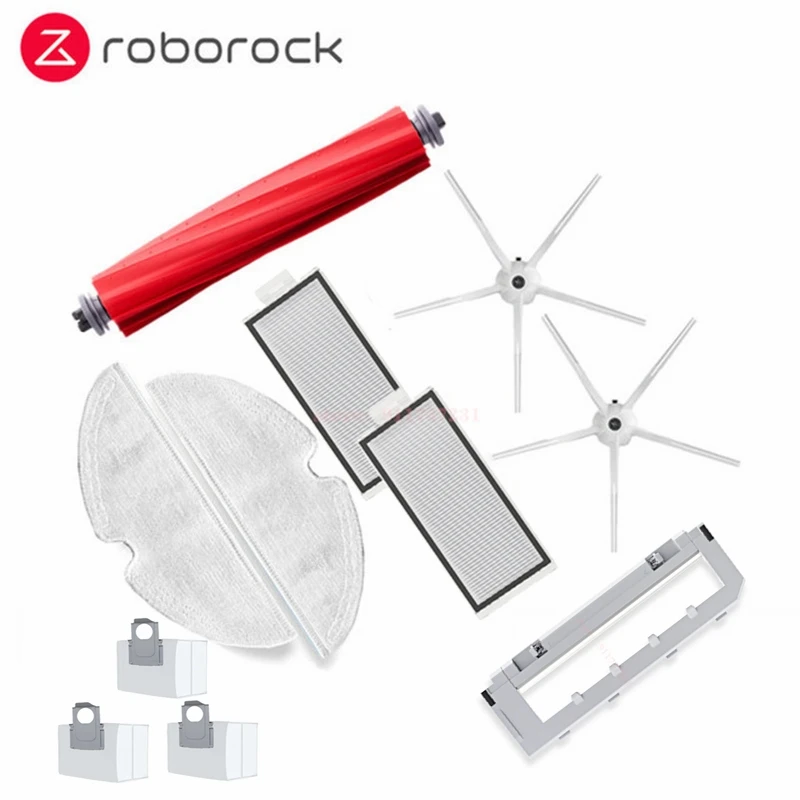 HOT！-Main Side Brushes Filters & Cleaning Mop Pads For Roborock Q7 +  MAX+ S7 Maxv Ultra Robtic Vacuum Cleaner