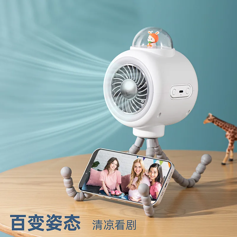 

Портативная детская коляска с зажимом для вентилятора, перезаряжаемая встроенная 4-колыбельная стоячая безлопастная детская коляска, самокат, осьминог, мини-вентилятор, уличный