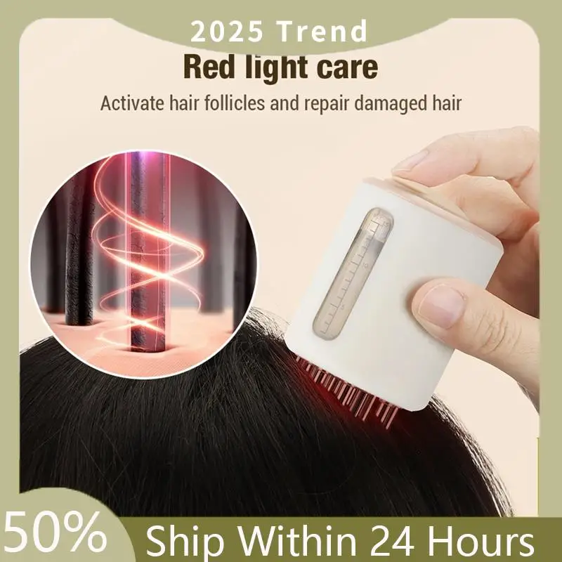 

For Healthy Hair Growth Microcurrent Vibration Hair Treatment Hair Oil Applicator Comb 1Set Milky