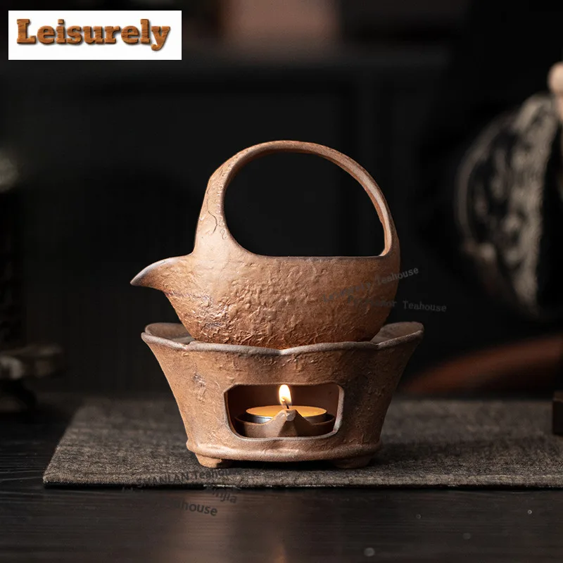 

Coarse Pottery Lotus Tea Set Complete Set Ancient Tea Ceremony Set Tea Soaking Teapot And Tea Cup Set Drinkware Ornaments Craft