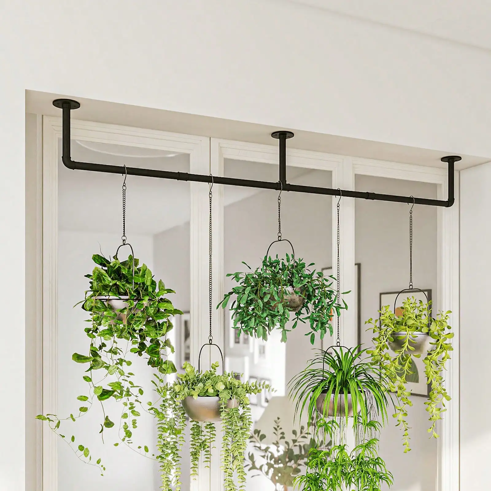 

Hanging Plant Holder For Window Plant Plant Hanger Indoor 70in Hanging Planters Rod Shelves Metal Rod Pots Not Included