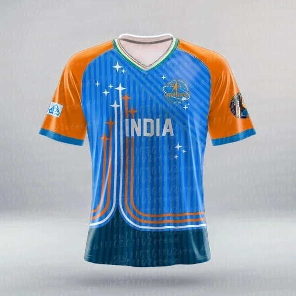 Neues Trikot der indischen Nationalmannschaft für Cricket 2026-27 T20 Edition Schnelltrocknendes Kurzarm-Sporttrainings-Trikot für Fans und Familien – Detail 7