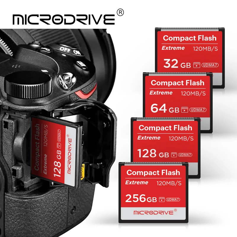 بطاقة الذاكرة 128 جيجابايت 64 جيجابايت 32 جيجابايت CF بطاقة فلاش مدمجة عالية السرعة للغاية 256 جيجابايت UDMA7 فيديو عالي الدقة لكاميرا كانون ونيكون