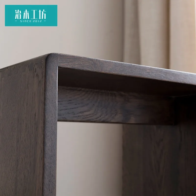 Wood Workshop Pure Solid Wood Small Stool Simple Modern Oak Square Stool Japanese Makeup Stool Household Walnut Furniture