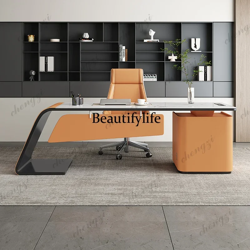 BBB   Italy L-shape Irregular Office Desk High Sence Modern Designer Creative Office Desk Computer Luxury Office Furniture