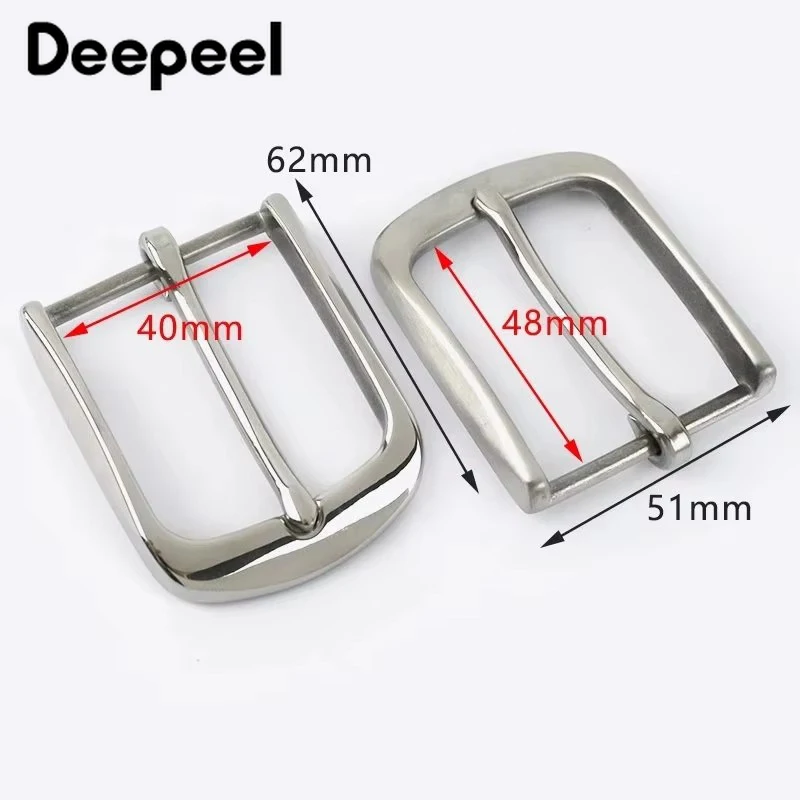 Deepeel, hebillas de cinturón de acero inoxidable sólido de 40mm para hombres, pretina, pantalones vaqueros, hebilla de Pin de Metal, accesorios para cinturones artesanales de cuero DIY