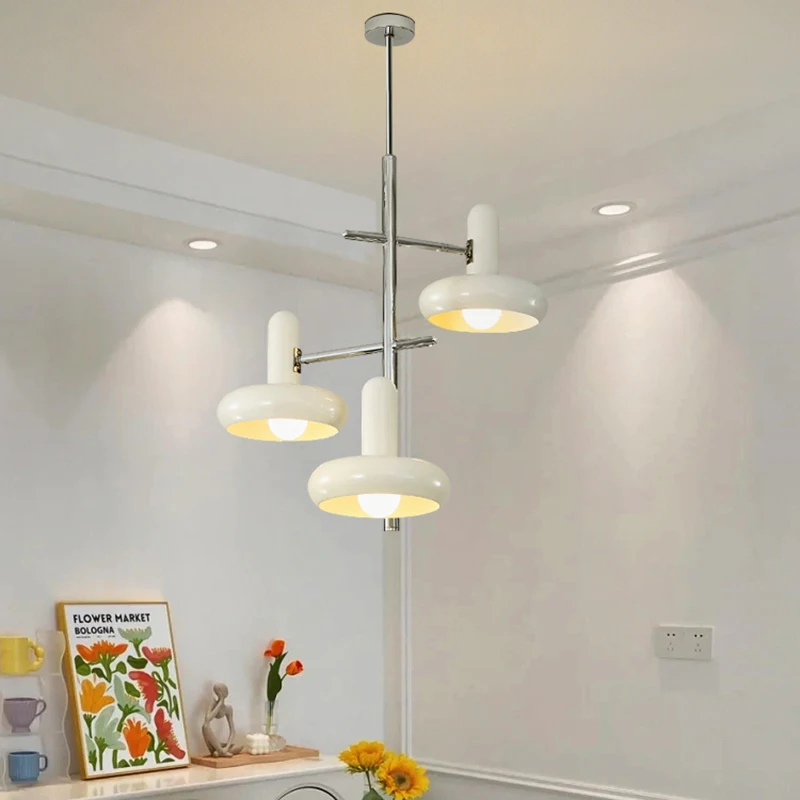 Bauhaus White Chandelier Light Living Room Bedroom Chandelier Lamps LED E27 Dining Table Hanging Suspended Lights for Kitchen