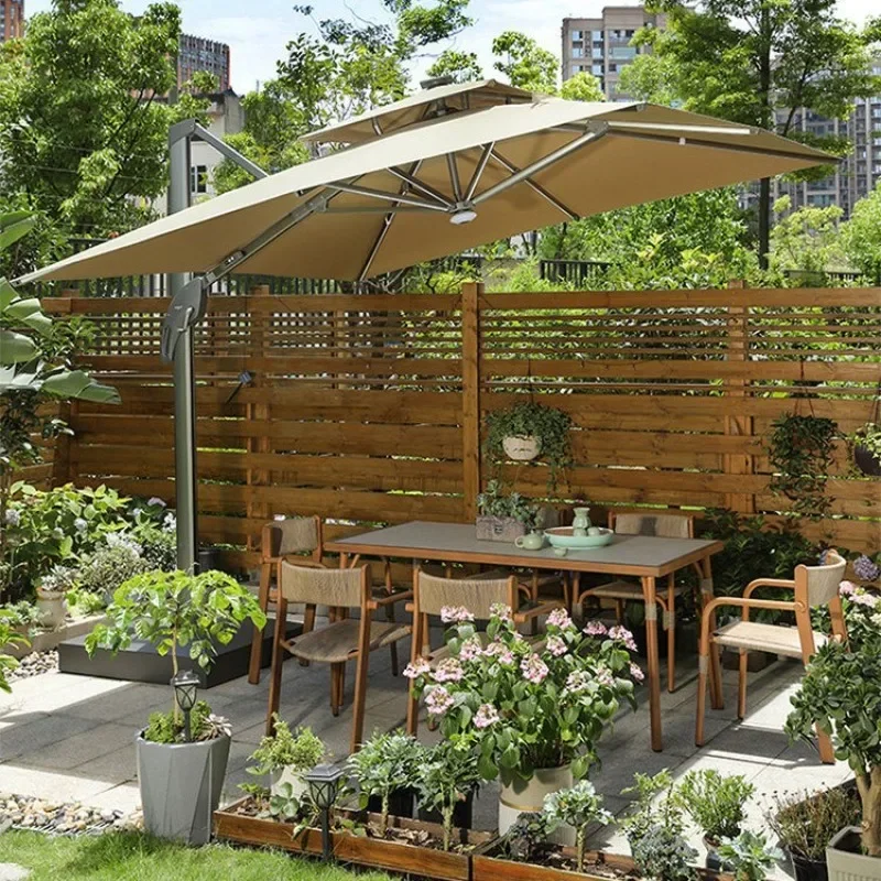 Outdoor courtyard tables and chairs Outdoor leisure rattan chairs Garden villa terrace Outdoor round table braided rattan dining