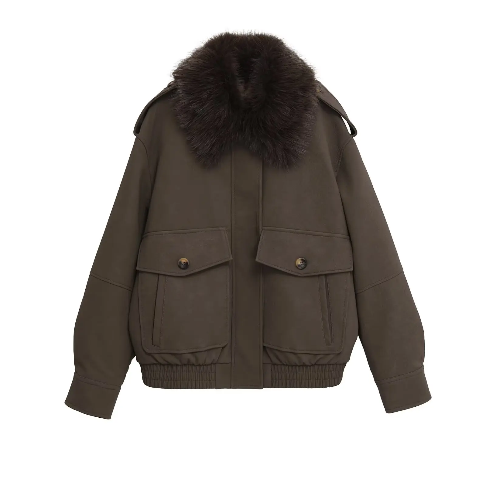 New Fashion Women's Winter Suede Jacket Casual Fashion Jacket Fashion Thick Long Sleeve Zipper Oversized Jacket Detachable Jacke