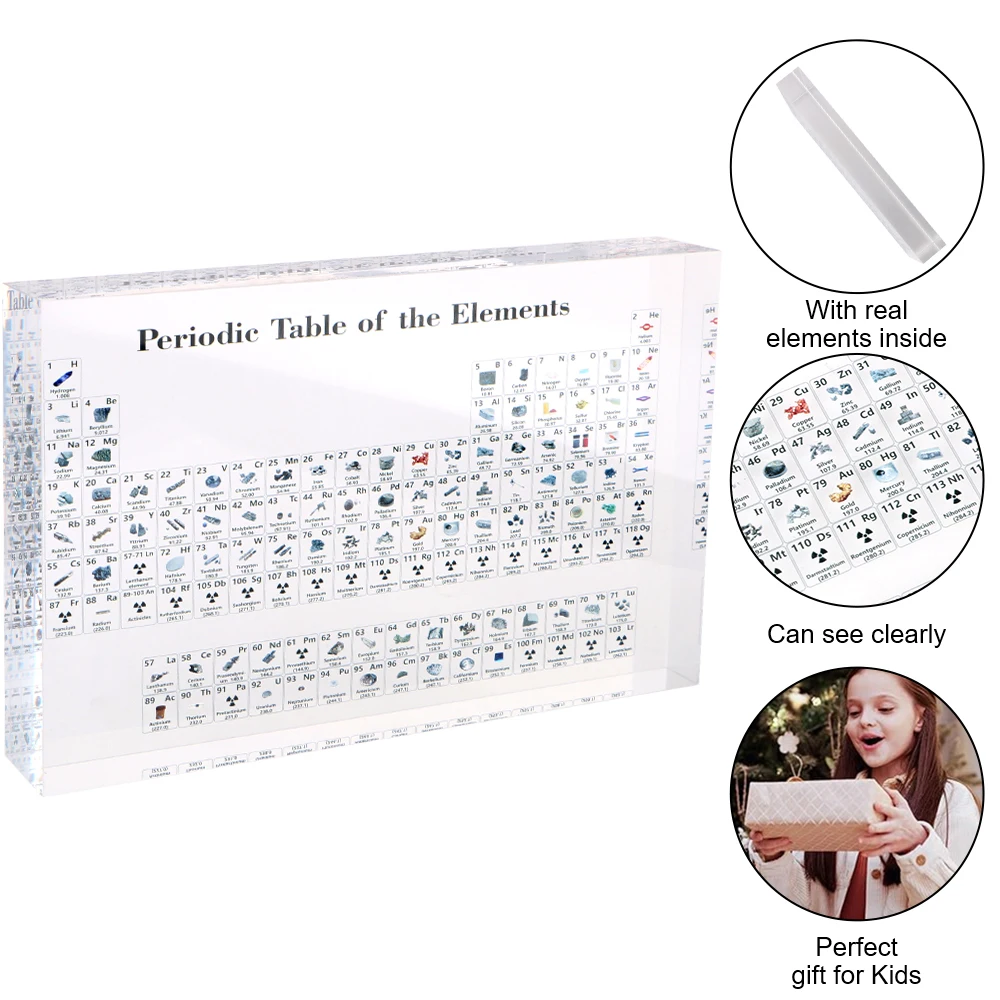 Acrylic Crystal Chemical Element Display Periodic Table Display Periodic Table Of Elements Kids Teaching Tool