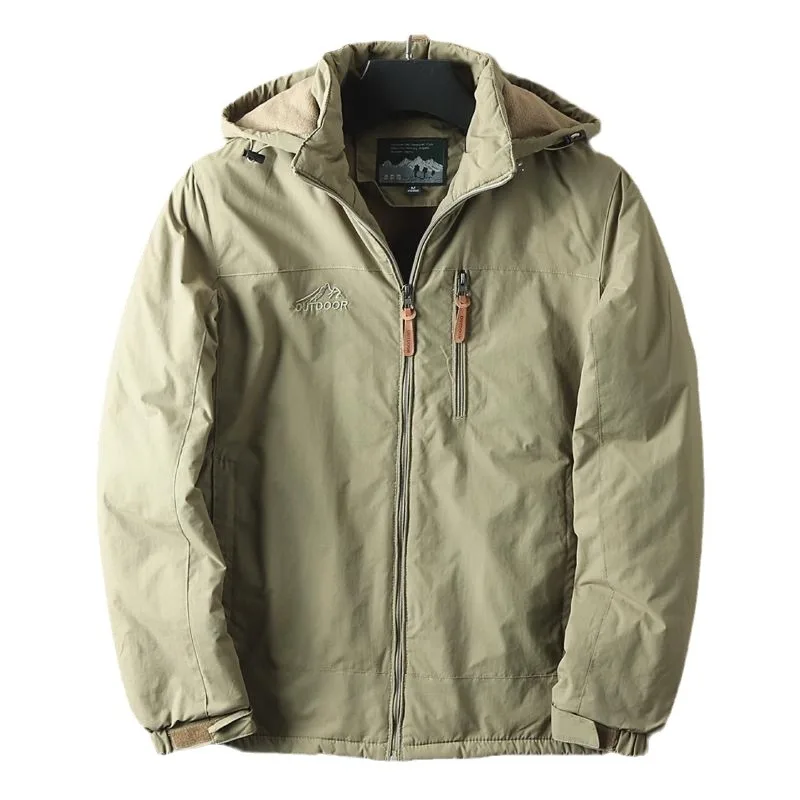 

Casual Warm Tactical Large Size Jacket Autumn And Winter Padded And Thickened Outdoor Punching Jacket Solid Colour Men's