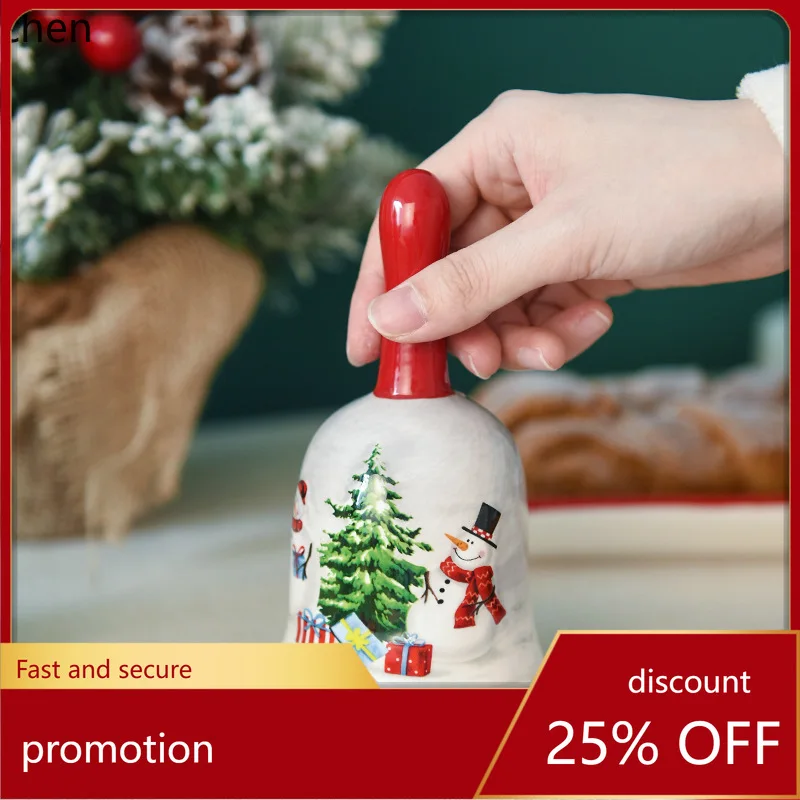 Zml ceramic hand-crank dinner bell - call reminder bell - wind chime - restaurant & home use