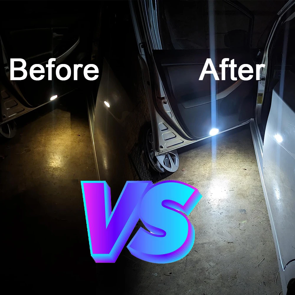 2Pcs Side Door Panel LED Courtesy Warning Light for Toyota WISH Vellfire Venza Tundra Tarago Siema Sienna SAI Hybrid Sequoia EZ